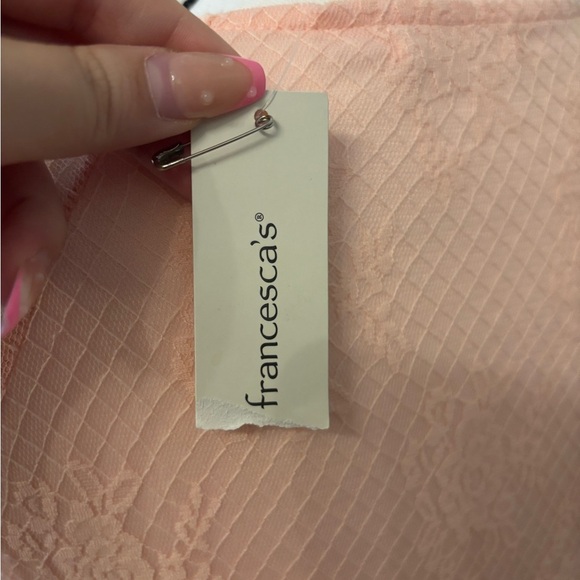NWT Francesca's pink sheer lace babydoll long sleeve top fairy core size S - Picture 4 of 16